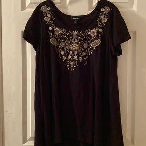 Ladies size medium pull over blouse by Terre Bleue